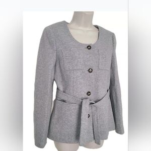 J. Crew Heather Gray Belted Jacket